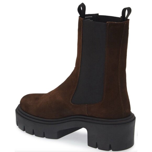 Steve Madden Size 5.5 Brown Suede Chunky Lug Sole Platform Boot Wisteria Womens - Picture 3 of 5